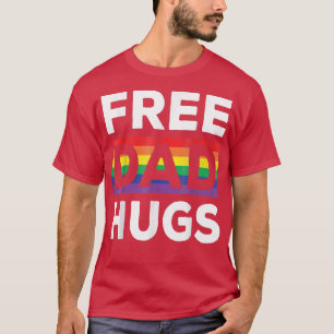 Gratis Vater Hugs Rainbow LGBT Pride Fathers Day G T-Shirt