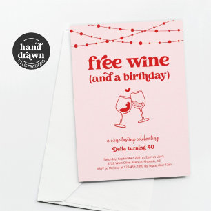 Gratis Weinverkostung Funny Giro Geburtstagsparty Einladung