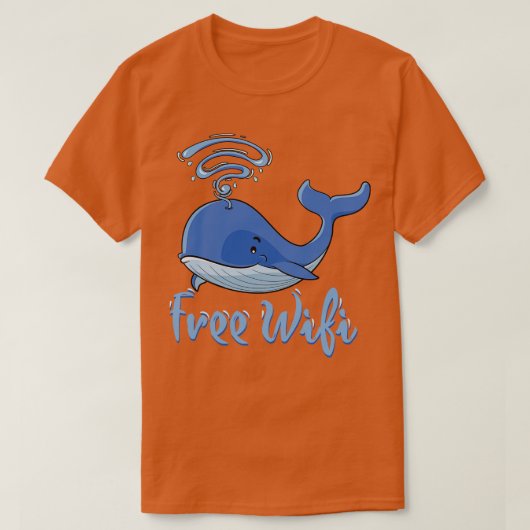 Gratis WiFi-Spaß Wal-Schild für Open-Internet-Gesc T-Shirt (Design vorne)