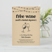 Gratis Wine Funny Weinlust Brautparty Einladung (Stehend Vorderseite)