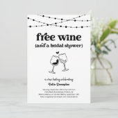 Gratis Wine Funny Weinlust Brautparty Einladung (Stehend Vorderseite)