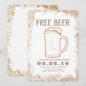 Gratisbier | Rustikales Funny Non Foto Save the Da Date (Vorne/Hinten)