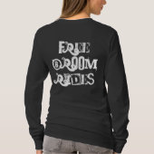 Gratisfahrten in grobkörnigen Schriftzeichen T-Shirt (Rückseite)