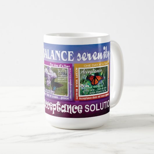 gratitude 12-step butterfly slogans mug kaffeetasse (VorderseiteRechts)