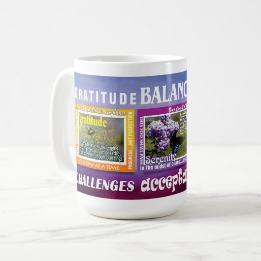 gratitude 12-step butterfly slogans mug kaffeetasse (Vorderseite Links)