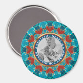 Gratitude Aqua Teal Mandala Custom Words & Photo Magnet (Vorderseite/Rückseite)