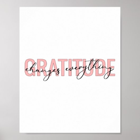 Gratitude Changes Everything Motivational Sitive M Poster (Vorne)