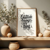 Gratitude Changes Everything Wall Art Print Poster