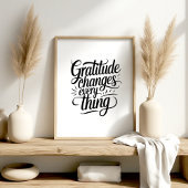 Gratitude Changes Everything Wall Art Print Poster