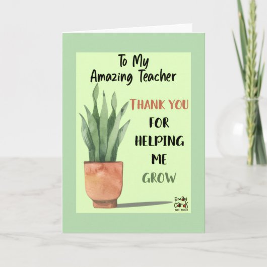 Gratitude for the Teacher Card Karte (Vorderseite)