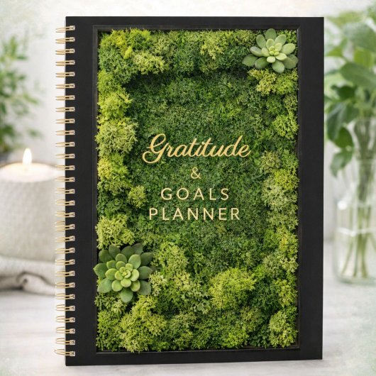 Gratitude & Goals Green Moss Mindfulness Planer
