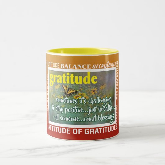 gratitude inspiration jigsaw puzzle zweifarbige tasse (Mittel)
