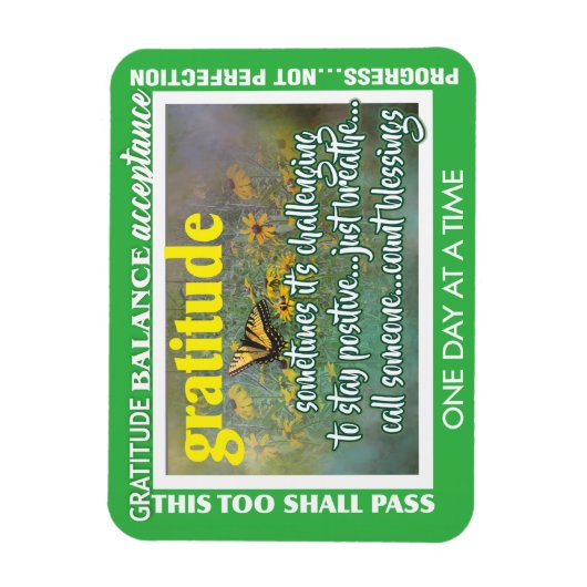 gratitude inspirational magnet (Vertikal)