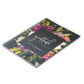 GRATITUDE JOURNAL GREY PINK BURGUNDY PURPLE FLORAL NOTIZBLOCK (Linke Seite)