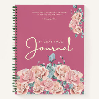 Gratitude Journal | Pink Watercolor Floral Design Notizblock