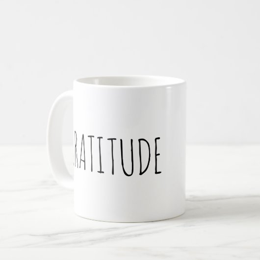 GRATITUDE KAFFEE-TASSE KAFFEETASSE (Vorderseite Links)