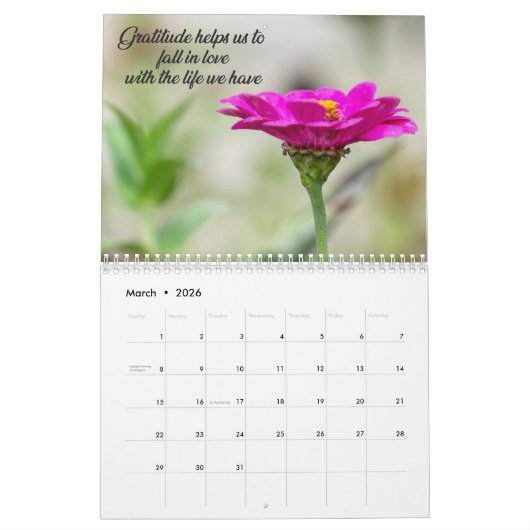 Gratitude kalender (Mär 2026)