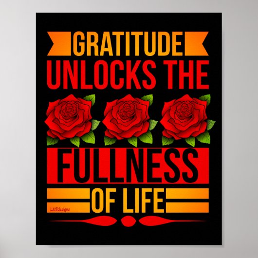 GRATITUDE LÖSCHT DIE VOLLSTÄNDIGKEIT DES inspirier Poster (Vorne)