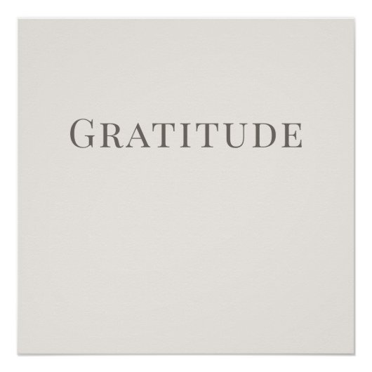 Gratitude – Minimal Typography Calm Poster (Vorderseite)