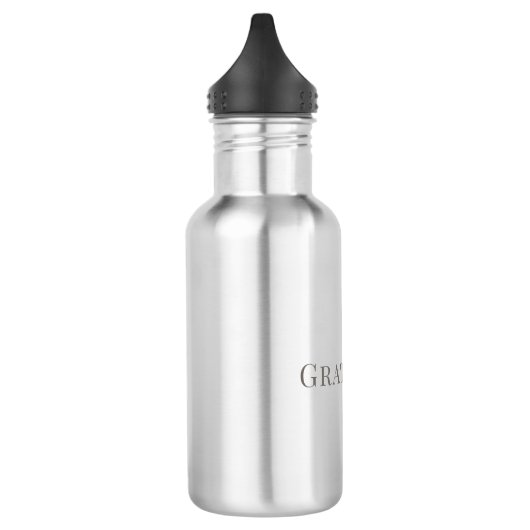 Gratitude – Minimal Typography Design Edelstahlflasche (Links)