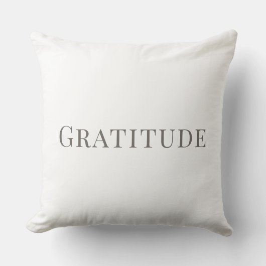 Gratitude – Minimal Typography Design Kissen (Vorderseite)