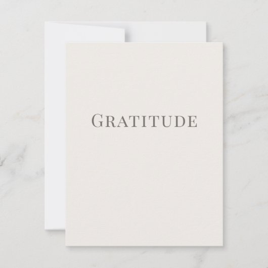 Gratitude – Minimal Typography Design Mitteilungskarte (Vorderseite)
