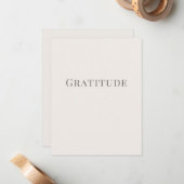 Gratitude – Minimal Typography Design Mitteilungskarte (Vorderseite/Rückseite Beispiel)