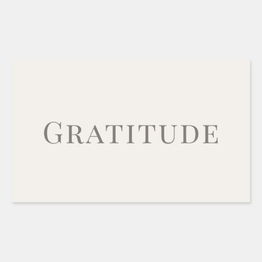 Gratitude – Minimal Typography Design Rechteckiger Aufkleber (Vorderseite)