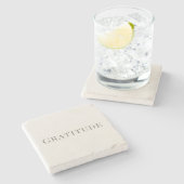 Gratitude – Minimal Typography Design Steinuntersetzer (Seitenansicht)