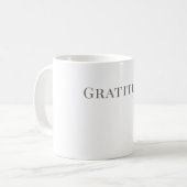 Gratitude Mug – Minimal Typography Design Kaffeetasse (Vorderseite Links)
