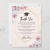 Gratitude Purple watercolor flowers with gold Einladung (Vorderseite)