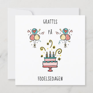Grattis på födelsedagen | Happy Birthday Karte