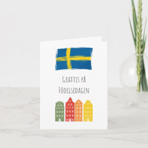 Grattis på födelsedagen Schweden Geburtstag Karte