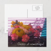 Grattis på namnsdagen, blommor kort postkarte (Vorne/Hinten)