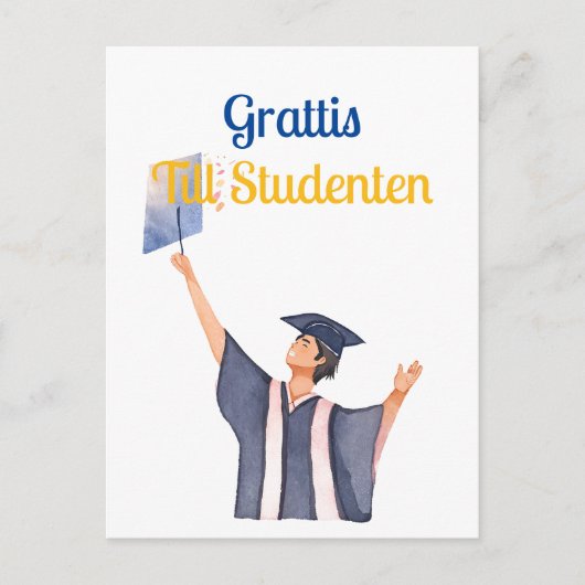Grattis till studenten postkarte (Vorderseite)
