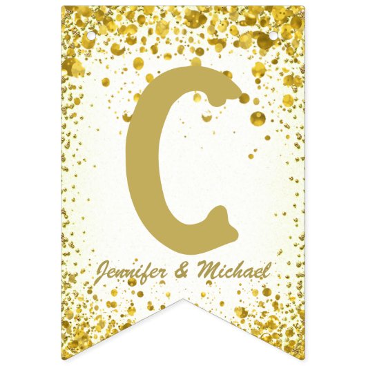 ☆ GRATULALAS Gold Confetti Wimpelkette (Erste Fahne)