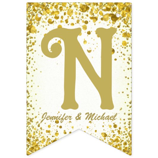 ☆ GRATULALAS Gold Confetti Wimpelkette (Dritte Fahne)