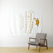 Gratulation 2026 Goldschrift Abschluss Wandteppich (Beispiel (Horizontal))