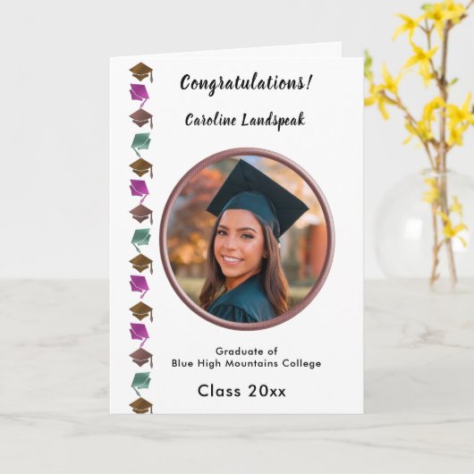 Gratulation Abschluss 2025, White Roses Karte (Gelbe Blume)