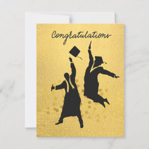 Gratulation Abschluss Black and Gold Theme Karte