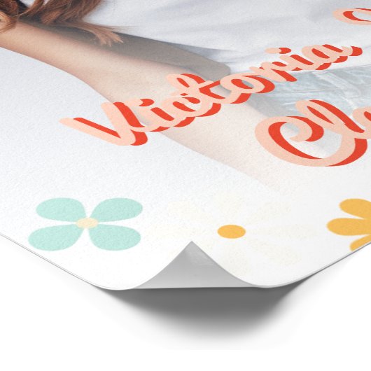 Gratulation Abschluss Daisy Foto Sign Poster (Ecke)