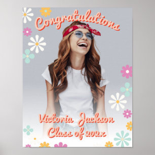 Gratulation Abschluss Daisy Foto Sign Poster