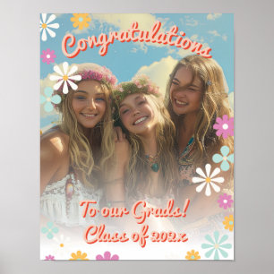 Gratulation Abschluss Group Foto Sign Poster