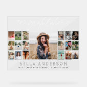 Gratulation Abschluss-Skript Foto-Collage Acrylschild (Vorderseite)