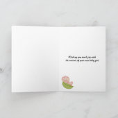 Gratulation an das neue Baby Mädchen in einem Pod Karte (Innenseite)