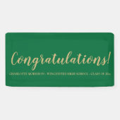 Gratulation an green gold custom text Abschluss Banner (Horizontal)