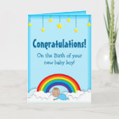 Gratulation Baby Boy Regenbogenkarte Karte (Vorderseite)