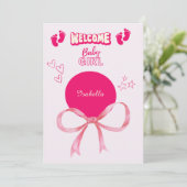 Gratulation Baby Girl Begrüßungstypografie Karte (Stehend Vorderseite)