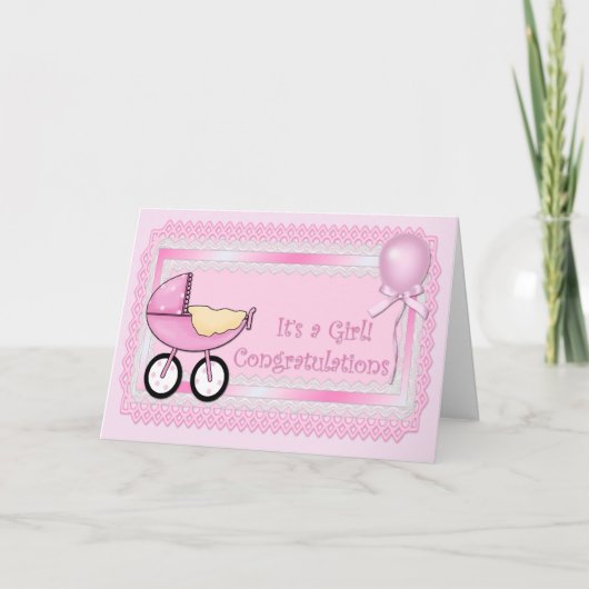 Gratulation Baby Girl Card Karte (Vorderseite)