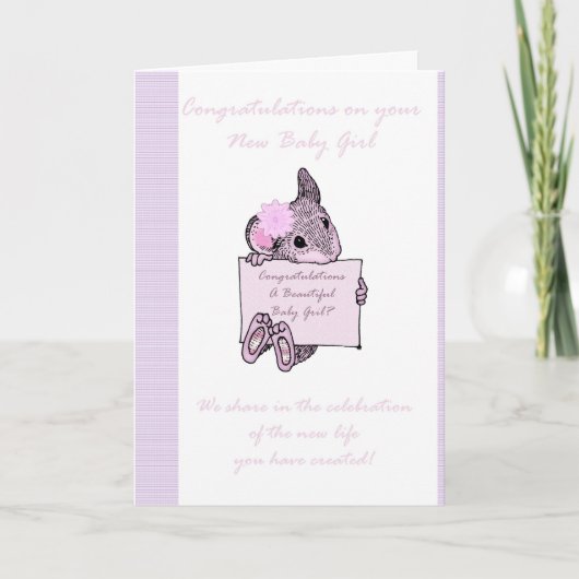 Gratulation Baby Girl Card, New Baby Karte (Vorderseite)